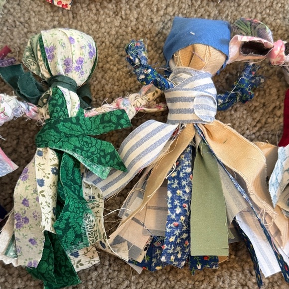 Handcrafted Patchwork Rag Dolls Set - Picture 6 of 9